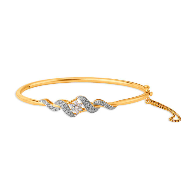 Absteact Floral Diamond Bangle 