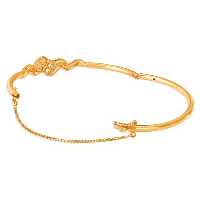 Absteact Floral Diamond Bangle 3