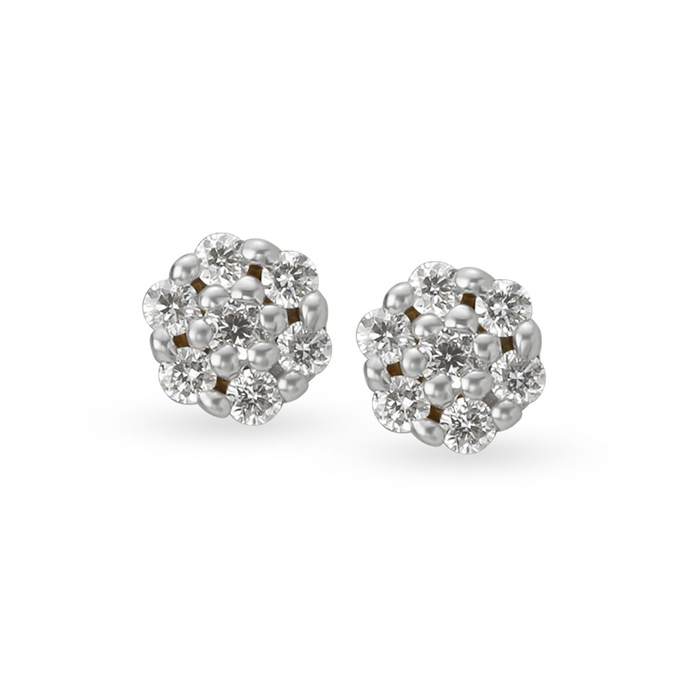 Buy Floral Cluster Diamond Stud Earrings at Best Price Tanishq UAE