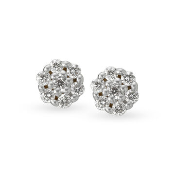 Floral Cluster Diamond Stud Earrings