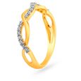 Enchanting 18 Karat Yellow Gold And Diamond Intertwine Ring 