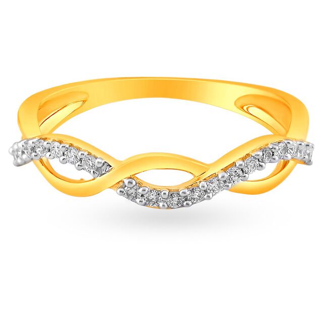 Enchanting 18 Karat Yellow Gold And Diamond Intertwine Ring 2