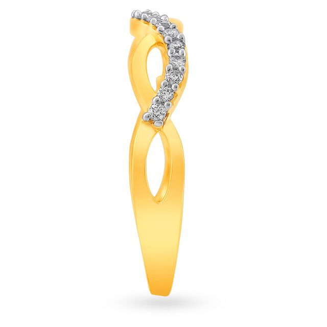 Enchanting 18 Karat Yellow Gold And Diamond Intertwine Ring 3