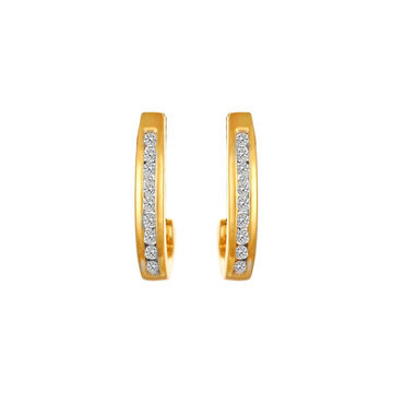 Traditional Diamond Hoop Earrings