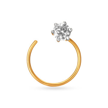 Glistening Gold and Diamond Nose Pin