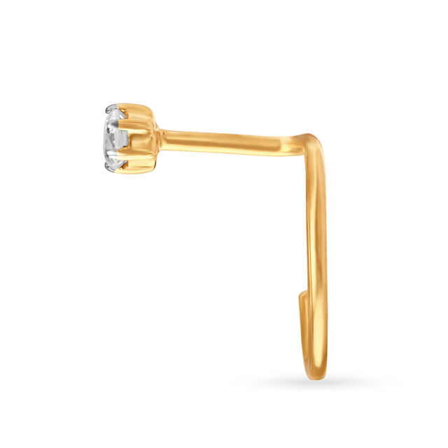 Stately Bold Gold and Diamond Nose Pin 2