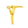Ethereal Yellow Gold Peacock Finger Ring 3
