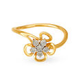 18 Karat Yellow And White Gold Finger Ring With Floral Diamonds 2