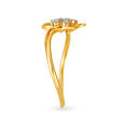18 Karat Yellow And White Gold Finger Ring With Floral Diamonds 3