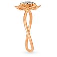 Floral 18 Karat White And Rose Gold Ring With Diamond Studs 3