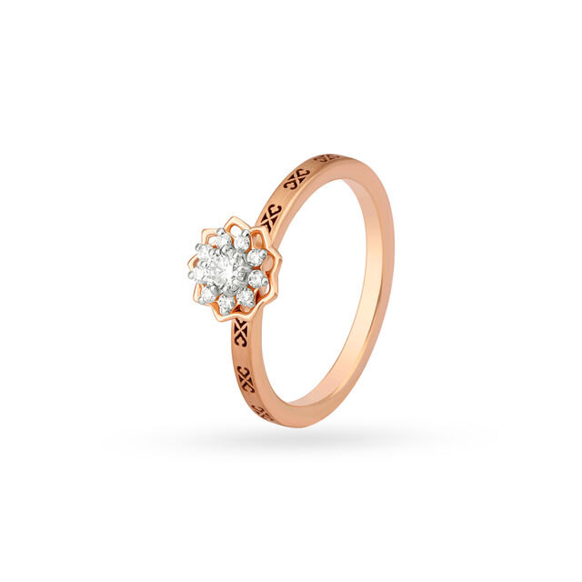 Mystical 18 Karat Rose Gold And Diamond Lotus Ring,,hi-res 