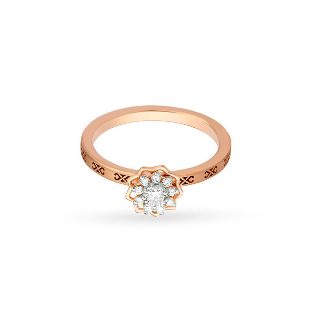 Mystical 18 Karat Rose Gold And Diamond Lotus Ring,,hi-res 2