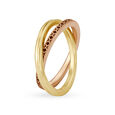Modish 18 Karat Yellow And Rose Gold Interlock Ring,,hi-res 