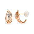 Chic White and Rose Gold Diamond Hoop Earrings,,hi-res 2