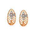 Sublime Traditional Diamond Hoop Earrings in White and Rose Gold 