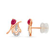 Fancy Paisley Hoop Earrings with Rubies 2