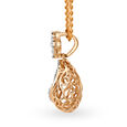 Teardrop And Floral Motif Diamond Pendant 2