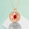Ethnic Ruby and Diamond Cocktail Look Pendant,,hi-res 