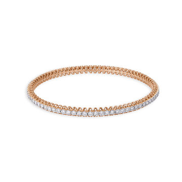 Striking Diamond Bangle in White and Rose Gold