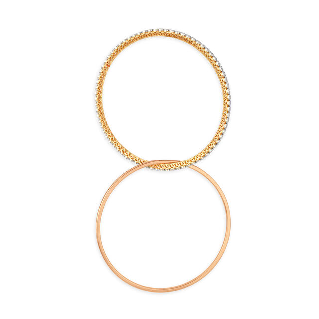 Elegant Diamond Bangle in a Combination of Yellow White and Rose Gold,,hi-res 3