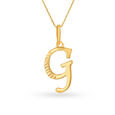 Textured G Letter Gold Pendant,,hi-res 2