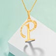 Beautiful Typographic Letter P Gold Pendant,,hi-res 