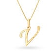 Stunning V Letter Gold Pendant,,hi-res 2