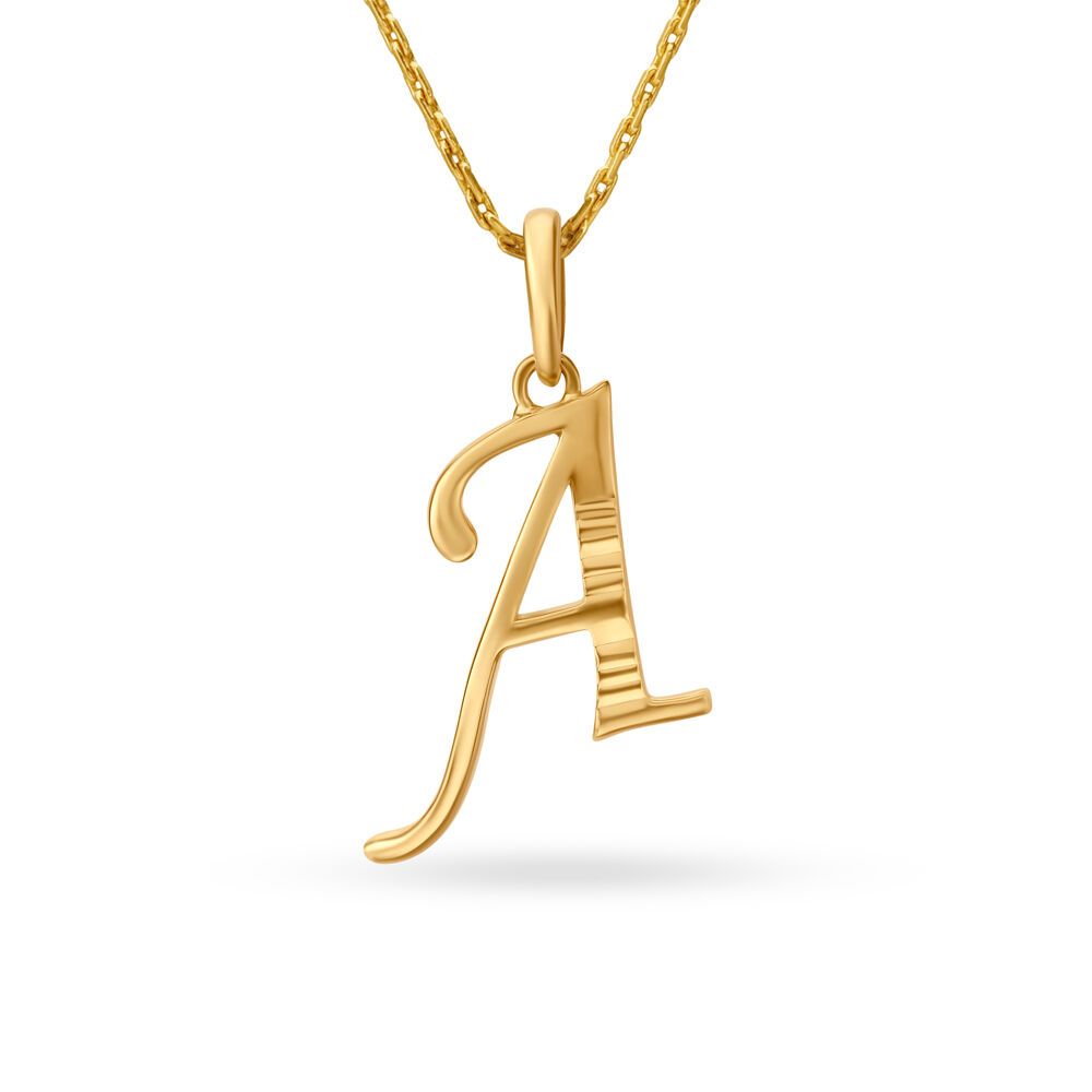 Gold alphabet pendant tanishq store