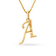 A Letter Glossy Gold Pendant 3