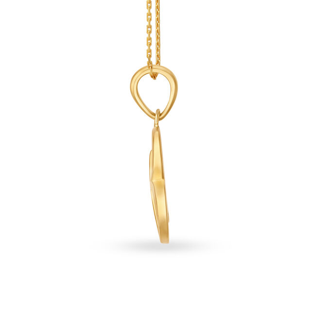 Stylised Typographic Letter B Gold Pendant 3