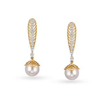 Diamond Drop Earrings with Rock Crystal
