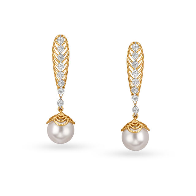 Diamond Drop Earrings with Rock Crystal,,hi-res 