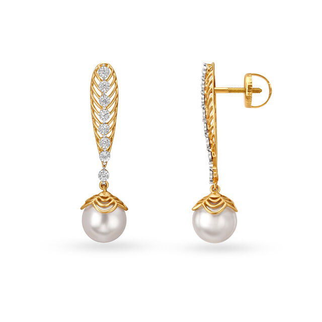 Diamond Drop Earrings with Rock Crystal,,hi-res 2