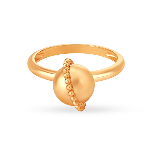 Dainty Floral Dangler Gold Finger Ring 2