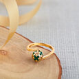 Floral Bead Gold Mesh Ring,,hi-res 