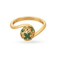 Floral Bead Gold Mesh Ring,,hi-res 3