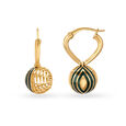 Geometric Gold Fancy Mesh Hoop Earrings 3
