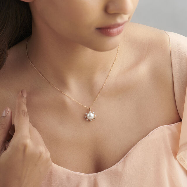 Stunning Sun Inspired Diamond Pendant in White and Rose Gold,,hi-res 2