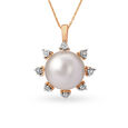 Stunning Sun Inspired Diamond Pendant in White and Rose Gold,,hi-res 3