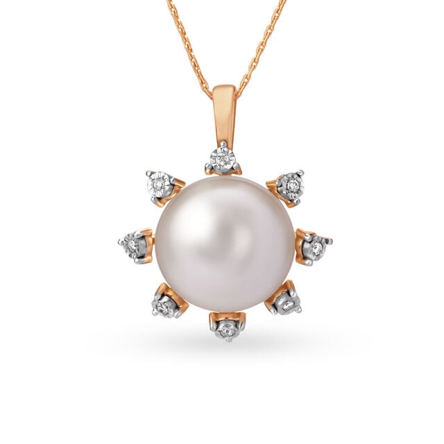 Stunning Sun Inspired Diamond Pendant in White and Rose Gold,,hi-res 3