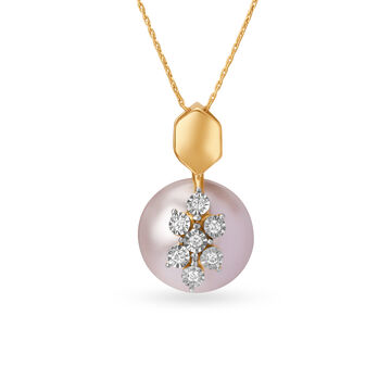 Ethereal Diamond Pendant in Yellow and White Gold