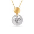 Alluring Floral Diamond Pendant in Yellow and White Gold 