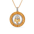 Auspicious 18 Karat Yellow Gold And Diamond Ganesha Pendant 
