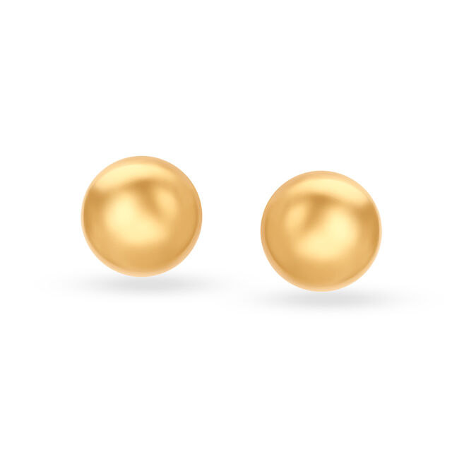 Minimalistic Round Gold Round Stud Earrings 