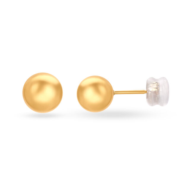 Gleaming Round Gold Stud Earrings 2