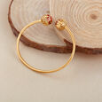 Floral Gold Beaded Mesh Bangle,,hi-res 