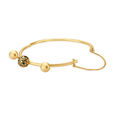 Floral Bead Gold Mesh Bangle,,hi-res 3
