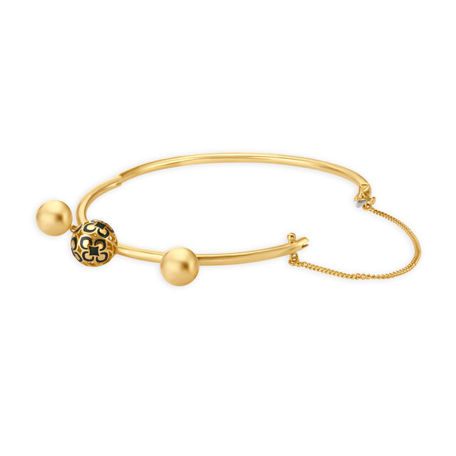 Floral Bead Gold Mesh Bangle,,hi-res 3