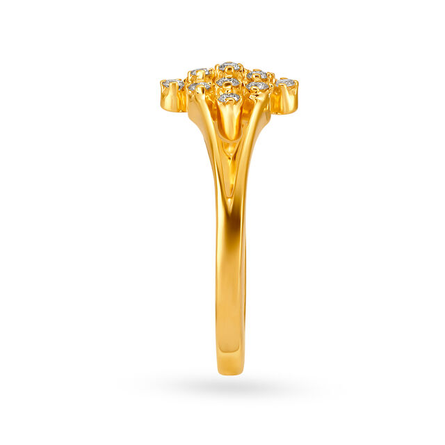Scintillating 18 Karat Gold And Diamond Square Ring