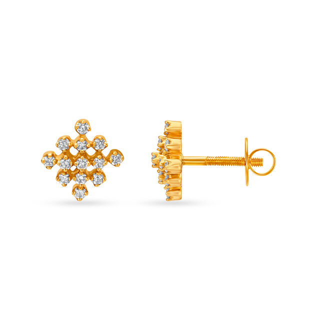 Diamond Lattice Geometric Stud Earrings,,hi-res 2